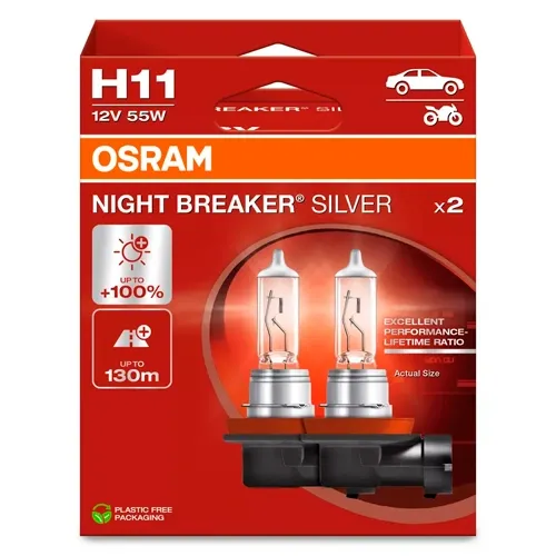OSRAM H11 12V 55W 3200K Night Breaker Silver Bulb