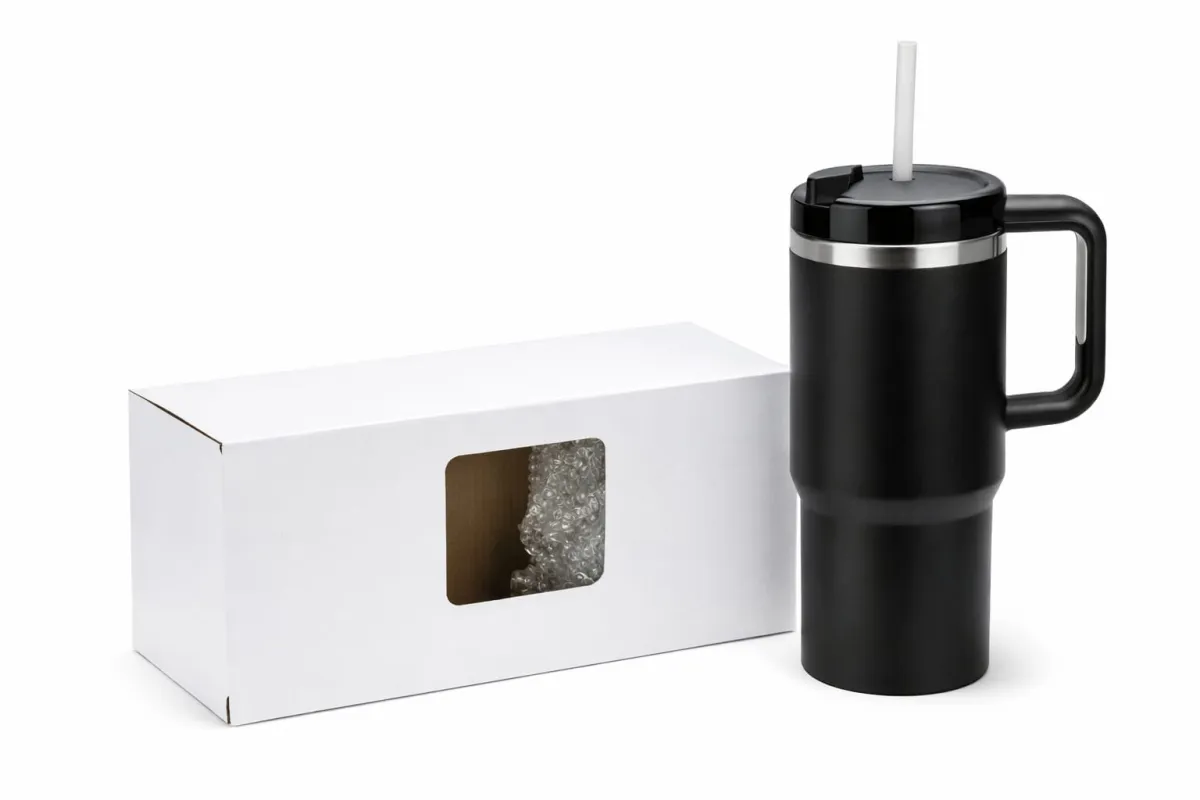 Stanley стил термос чаша 1.2L 40oz неръждаема стомана с дръжка и сламка - черна изолирана чаша KDM0824
