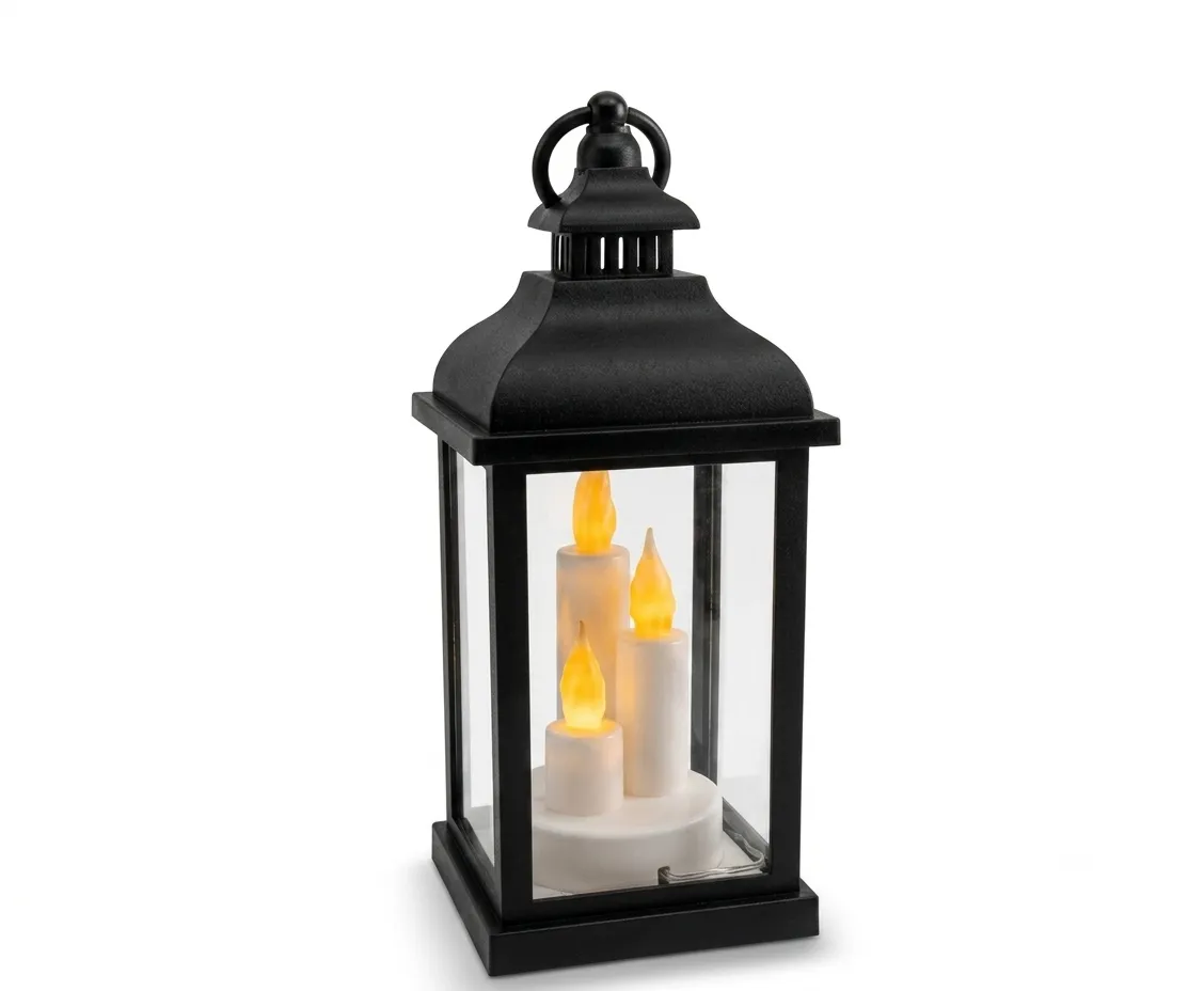LED Lantern Black Storm Candle – Decorative Hanging Lantern