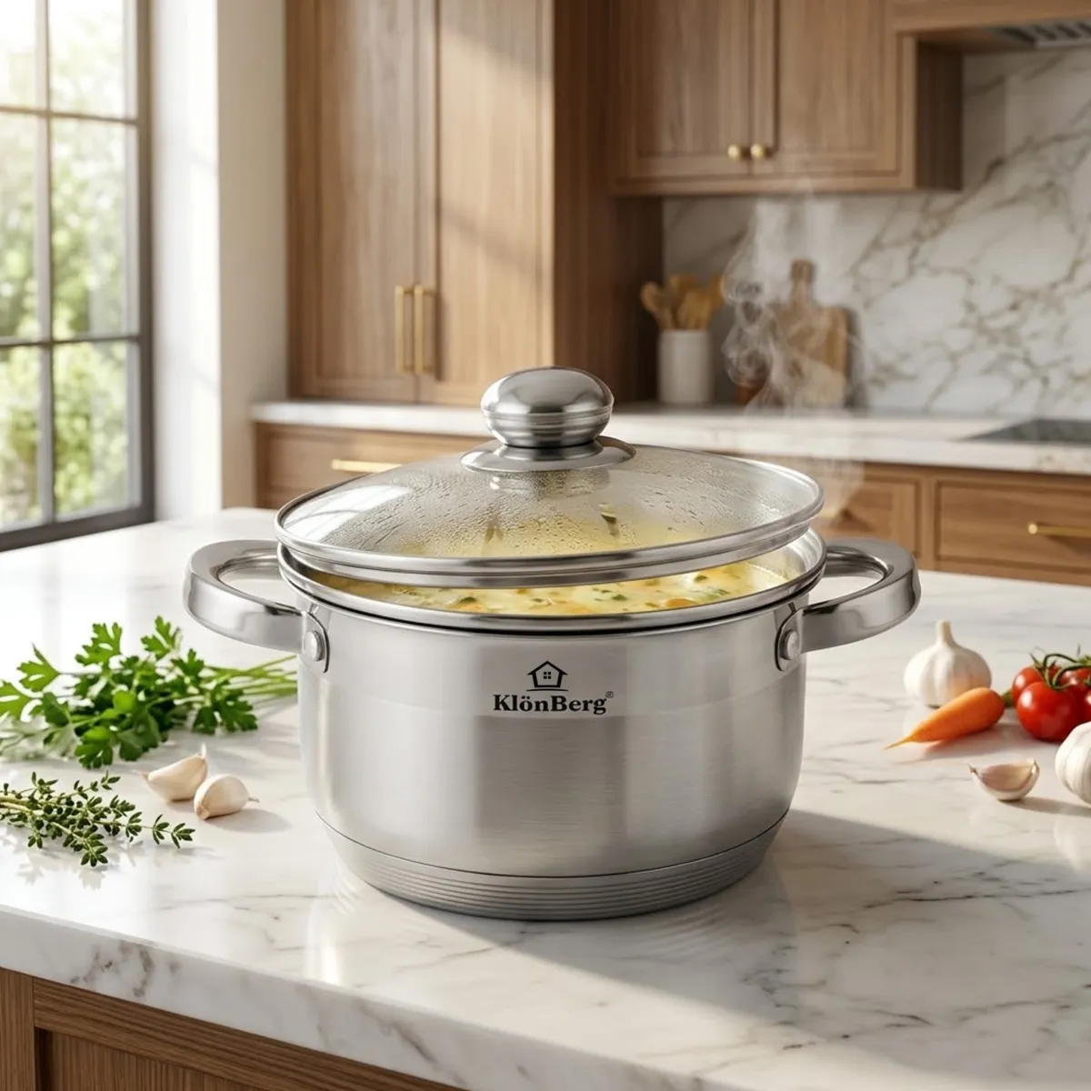 Stainless Steel Cooking Pot 18cm 2.45L with Lid
