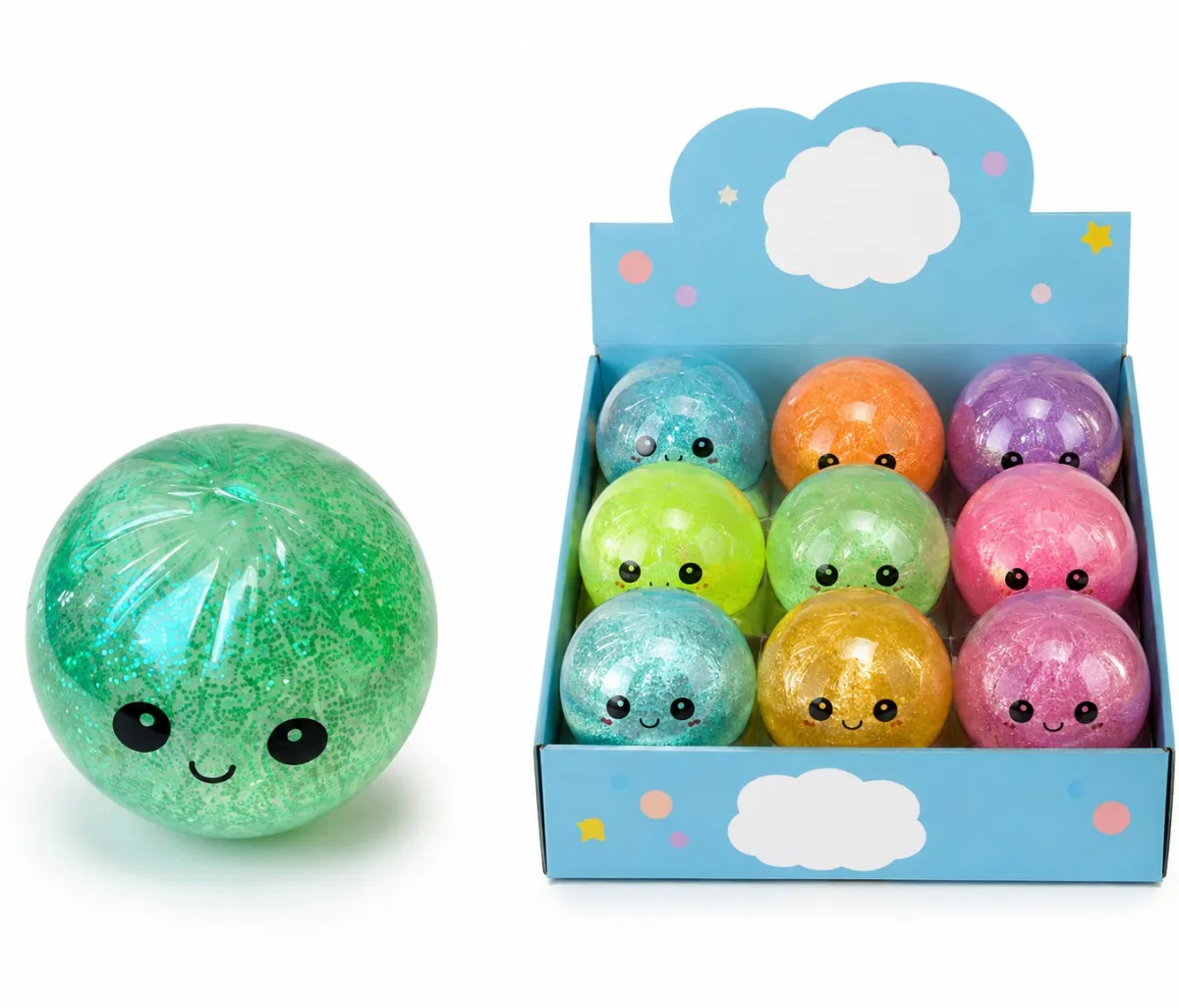 Glitter Squishy Toy 8.5 cm – Cute Baozi Stress Relief Toy 791964