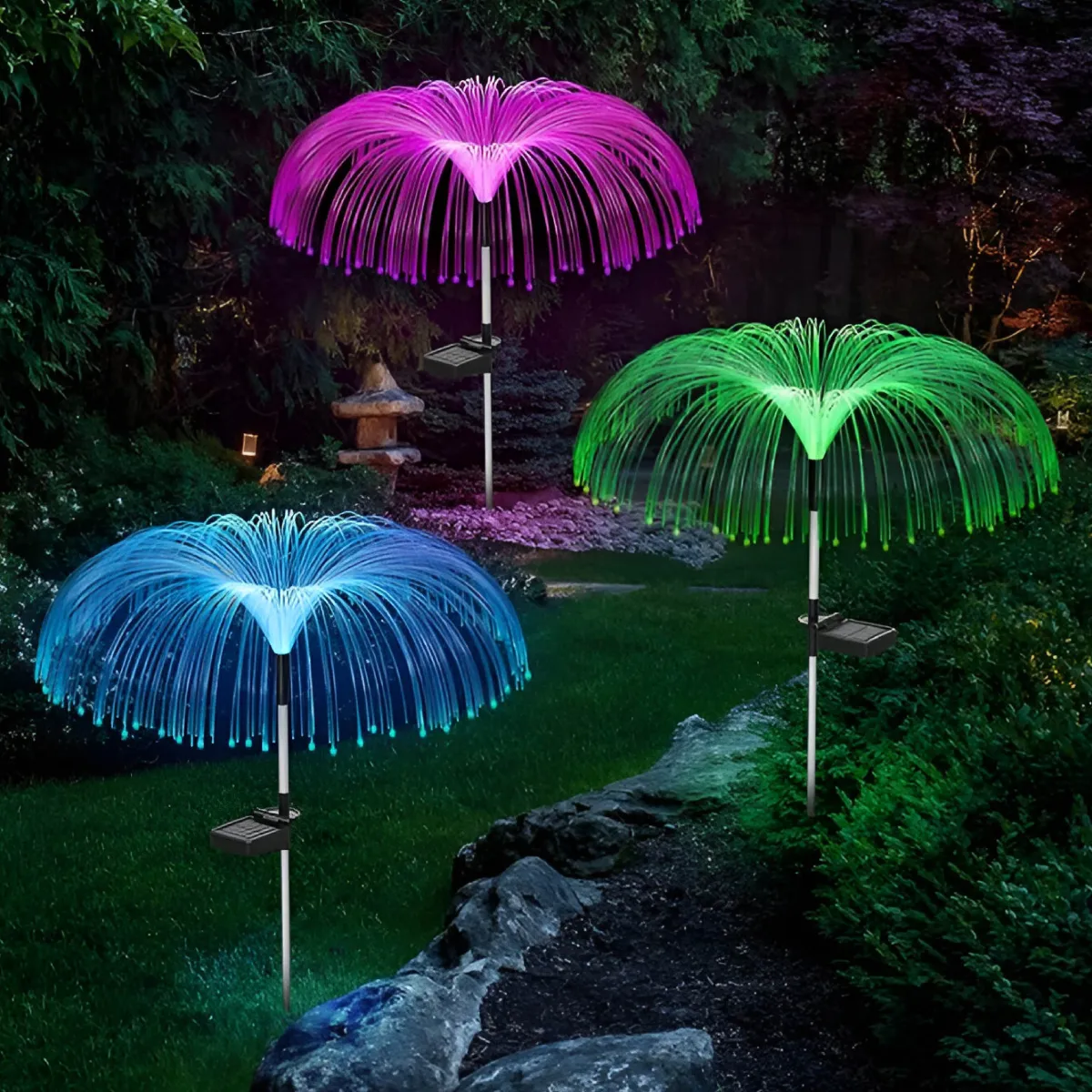 Solar Jellyfish Lamp Single Line - RGB (Multicolor) - 2 Pcs | SL1116