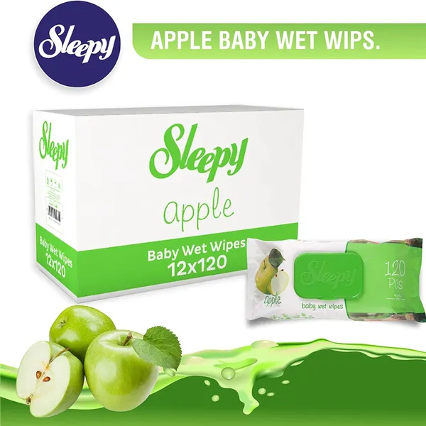 Sleepy Baby Wet Wipes 120 Pieces Apple | BW1111AP