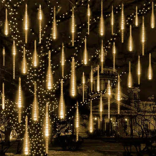 LED Star Rain Garland 80cm 8 Units Warm White IP44