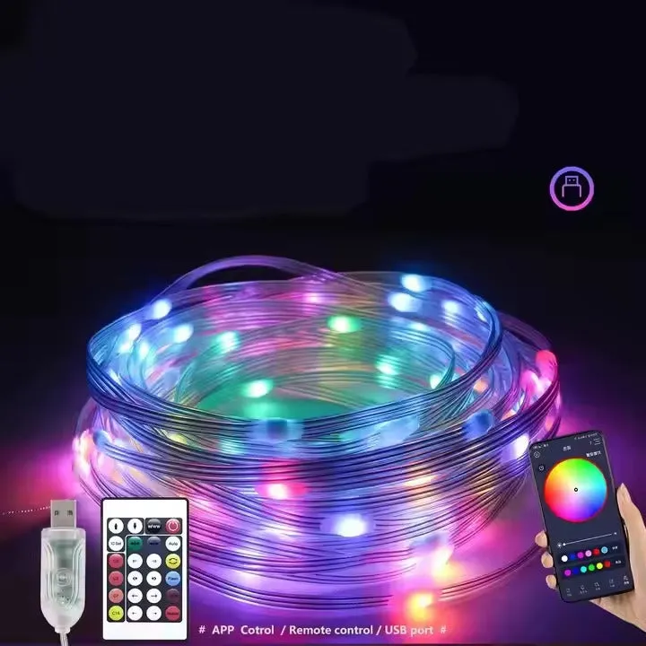 Smart RGB LED String Lights 10m USB with App & Remote Control KDM0171