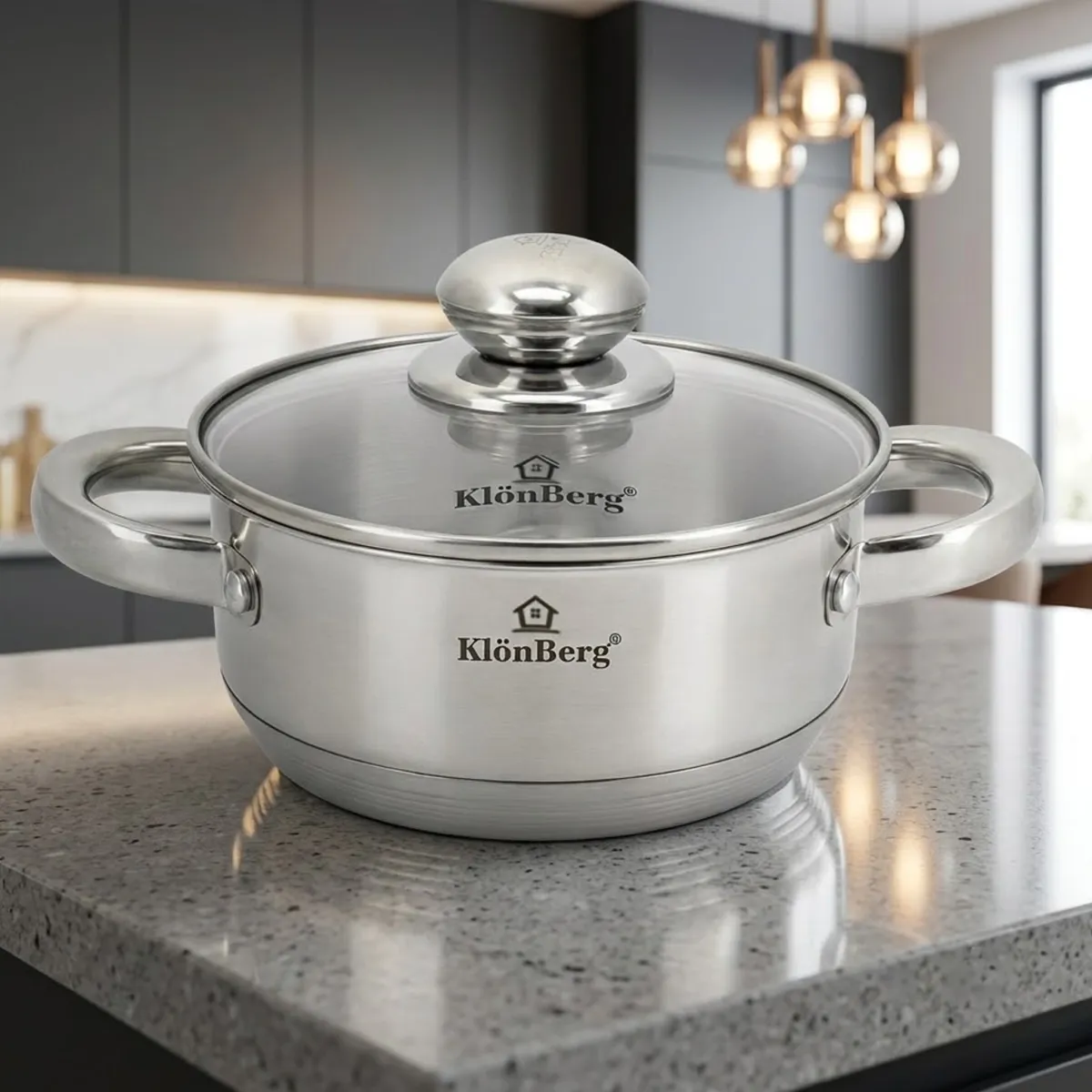 Stainless Steel Cooking Pot 16cm 1.8L with Glass Lid