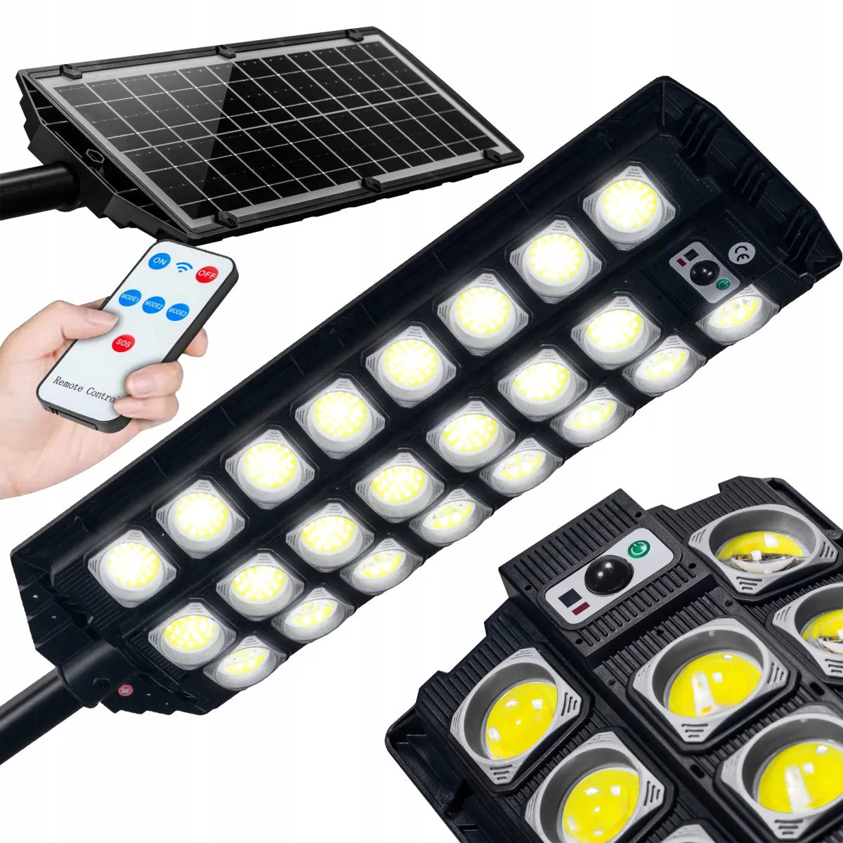 Ліхтар вуличний LED на сонячній батареї 2000W з датчиком руху + пульт - SL1197