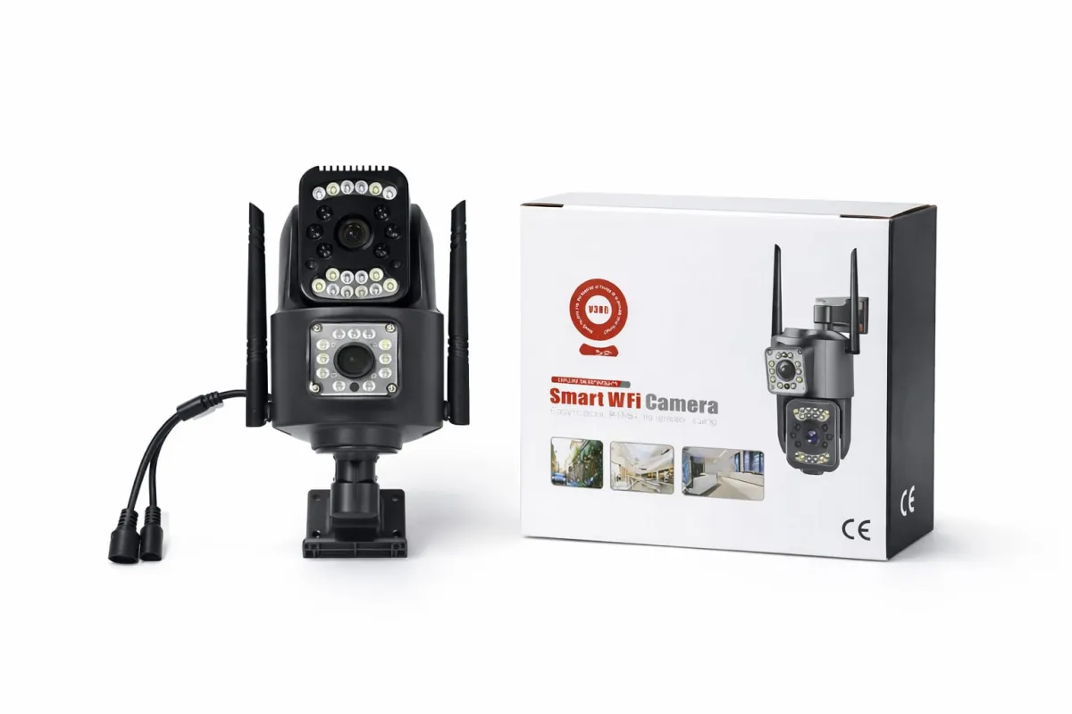 V380 4MP Dual Lens Outdoor PTZ WiFi/4G IP66 Security Camera KDM0209