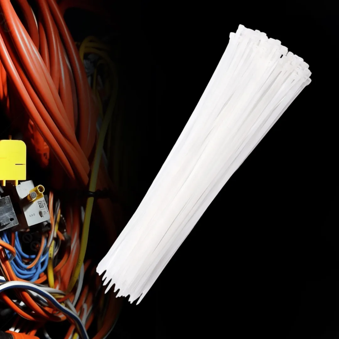 Fascette Cablaggio Nylon 8*200MM 100Pz - Bianco - CT1111