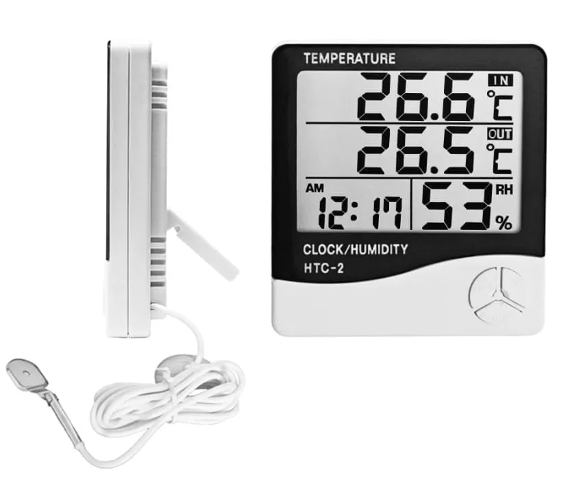 Digital Thermometer Hygrometer with Clock LCD- SC-1115