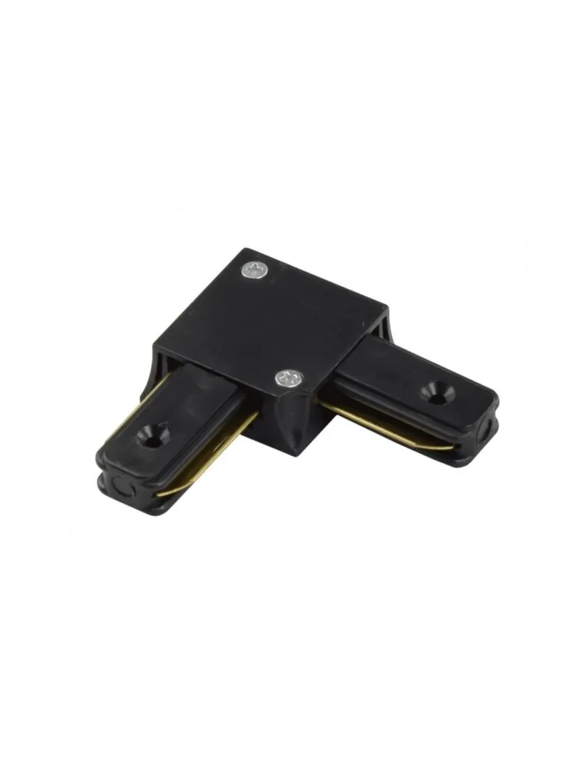 Single-phase track connector angled black KYS0184