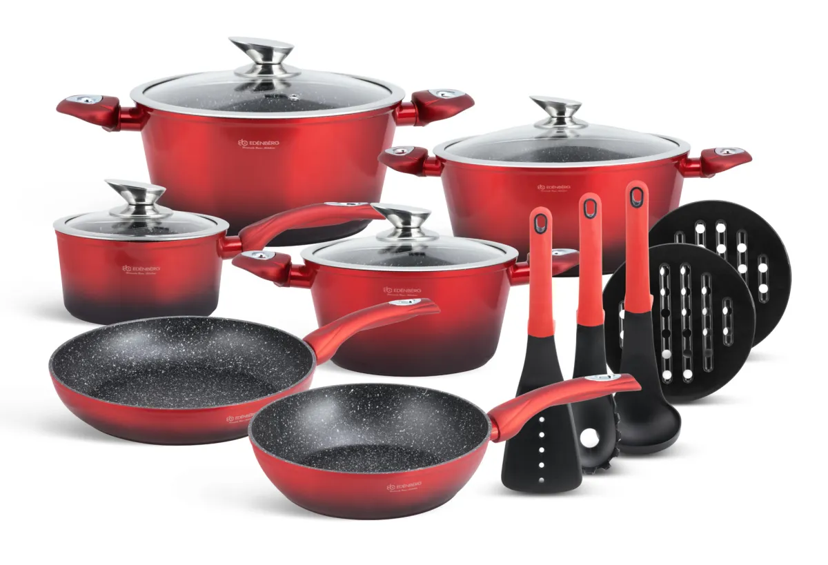 EDENBERG Cookware set with kitchen tools 15pcs EB-5619A