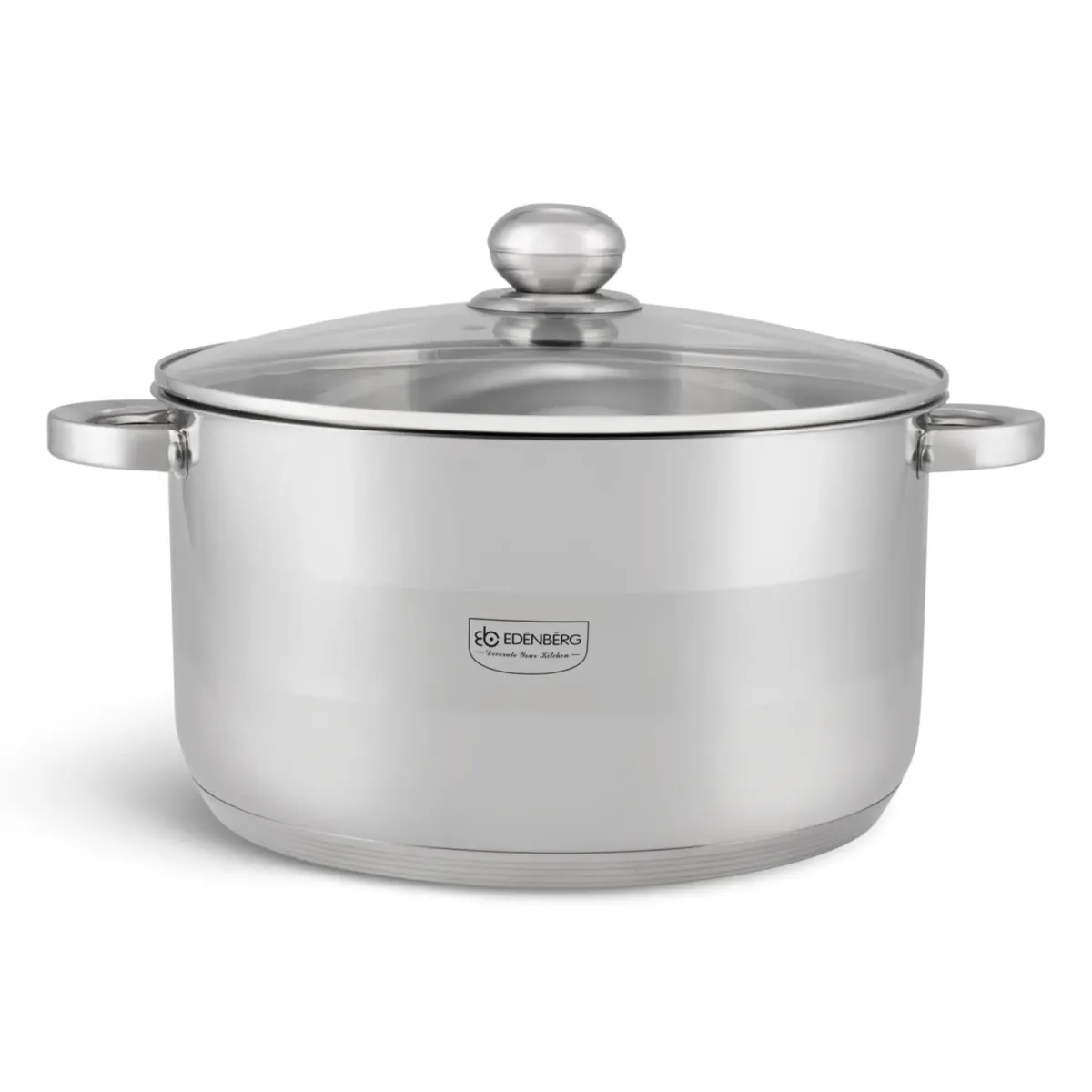 Stainless Steel Cooking Pot – 9.5L 28cm Diameter Tempered Glass Lid - EB-3009