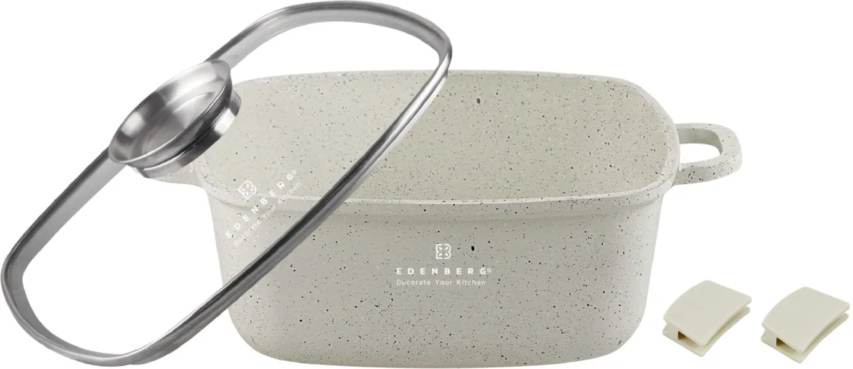 EDENBERG Square Pot 4.4l Marble Coating - EB-3958