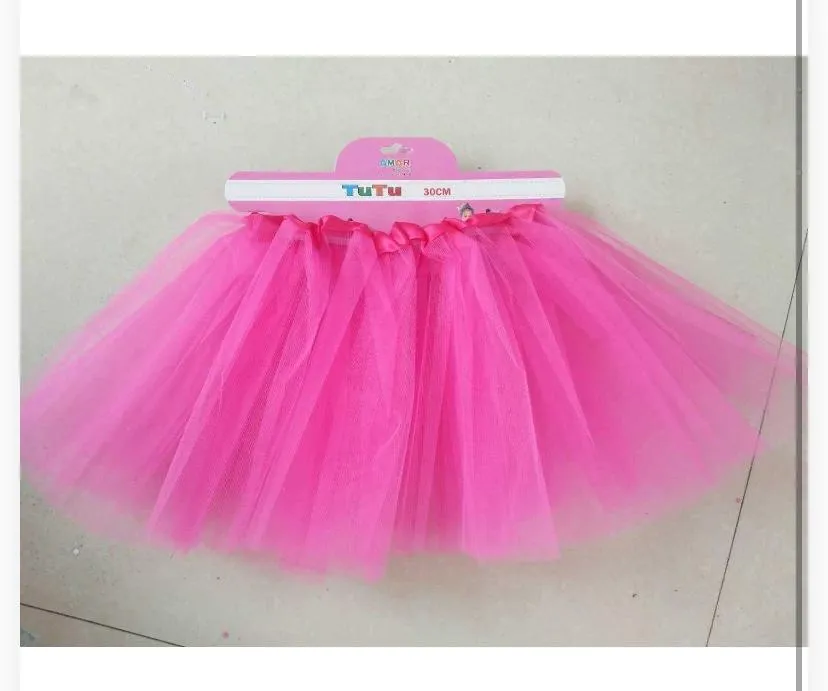 Girls' Neon Hot Pink Tulle Tutu Skirt (30 cm)