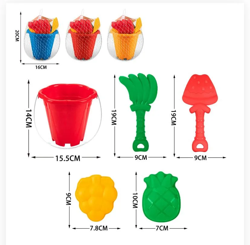 5-Piece Kids Beach Sand Bucket Toy Set