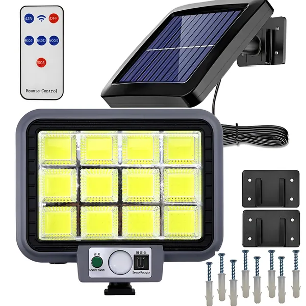 Solar Sensor Wall Lamp + Remote - 288 COB LED - SL1205 ( HS-8022(COB)C )