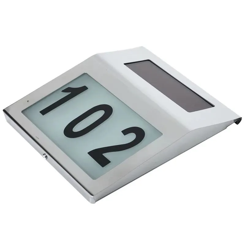 Solar Powered LED House Number Sign Stainless Steel KDM0818