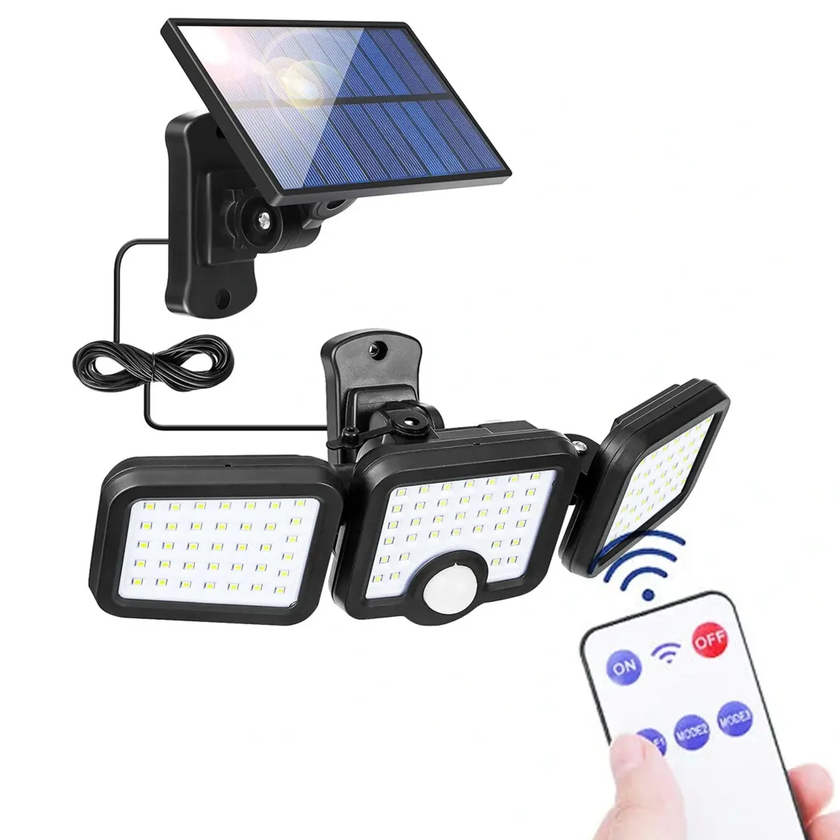 Zonne-wandlamp 108 SMD LED bewegingsmelder 3 verstelbare koppen | ME-89