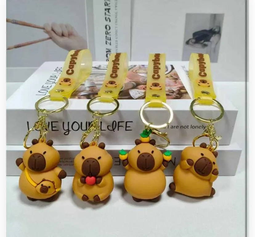 Cute 3D Capybara Poses Silicone Keychain Collection 787896