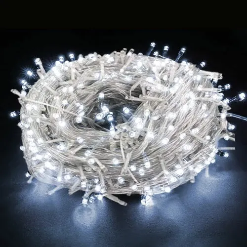 LED Christmas String 5m Cold White Flash 50LED IP44 230V
