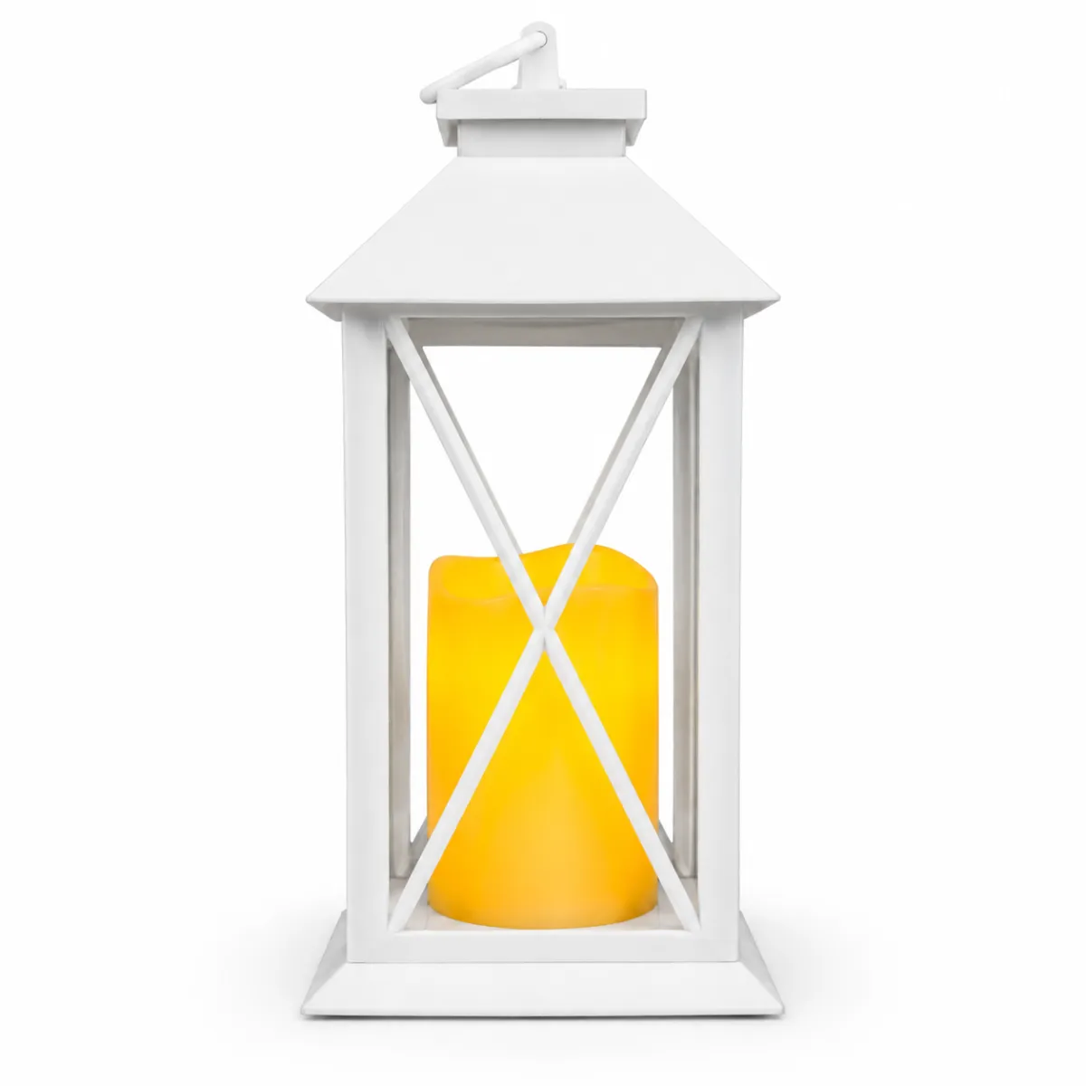 LED Candle Lantern 34.5 cm White Hanging Decorative Lantern