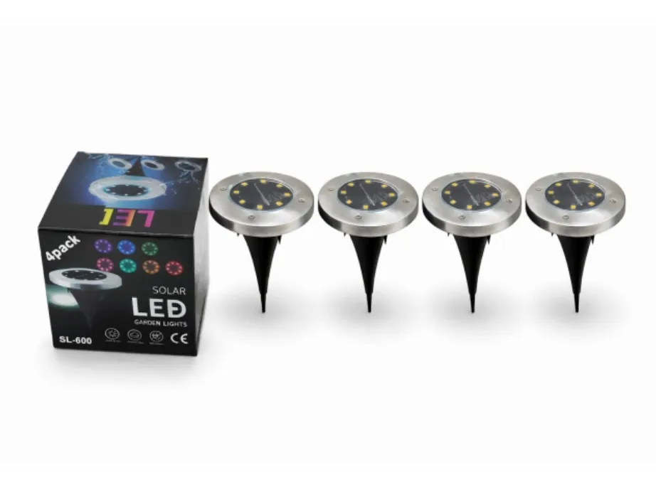 Solar LED Lamps SL-600 Warm White 8 LED Set of 4 KDM0310