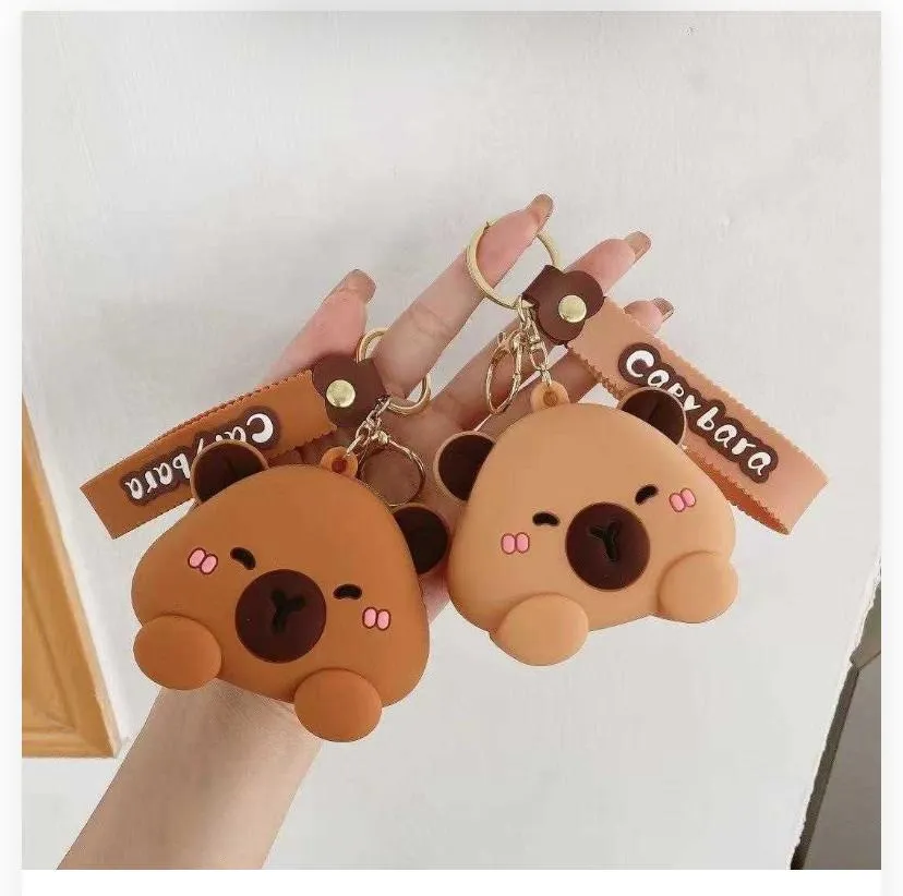 788012 Cute Silicone Capybara Keychain & Bag Charm