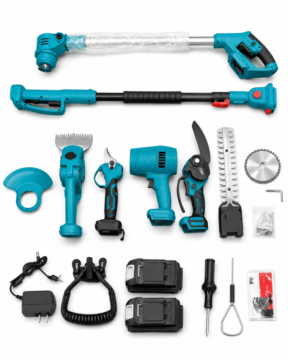 UKC 6-in-1 Cordless Garden Multi-Tool Set with Telescopic Pole KDM0913