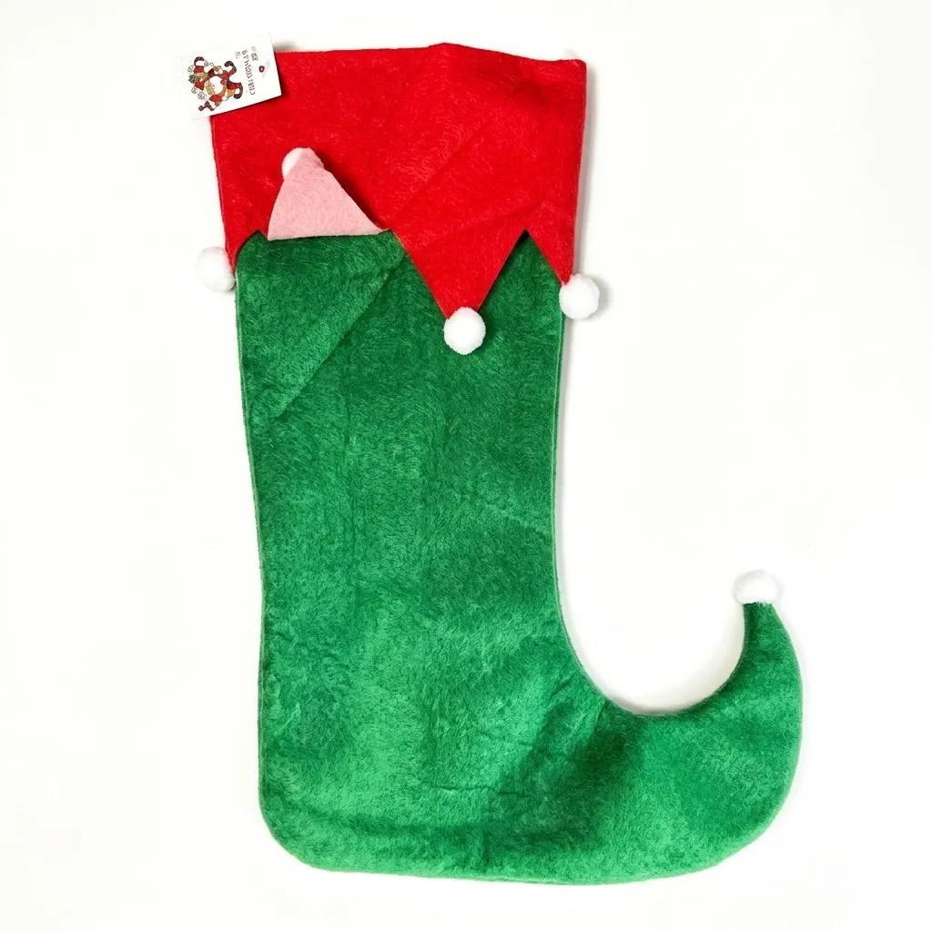 Christmas Stocking with Pom-Pom Elf Ornament 44.5cm- PX-790601