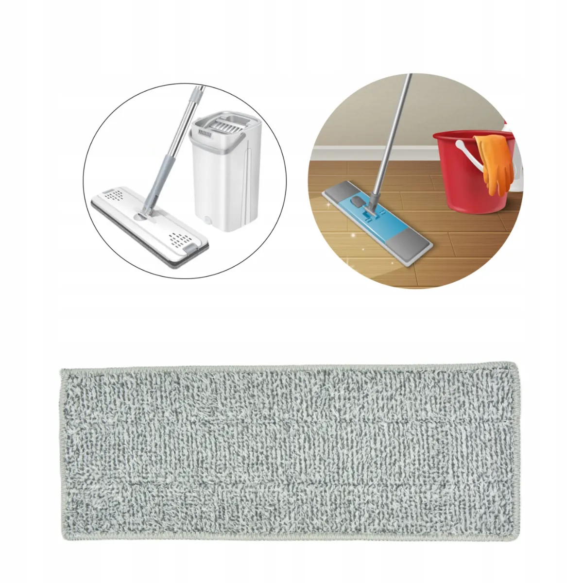Flat Mop Replacement Microfiber Insert Cloth 32cm - SC-9630