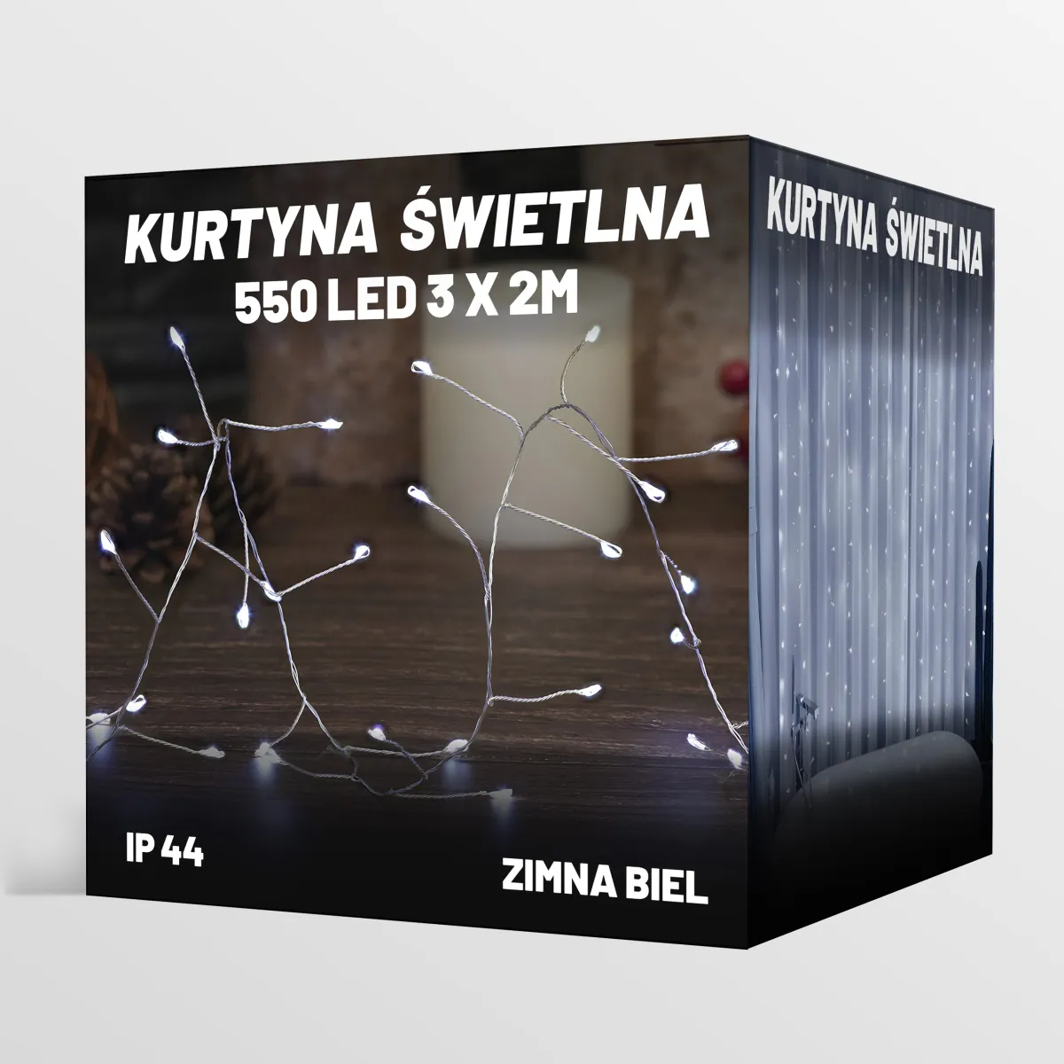 LED LIGHT CURTAIN 550 LED 3M x 2M - COLD WHITE - CP1171