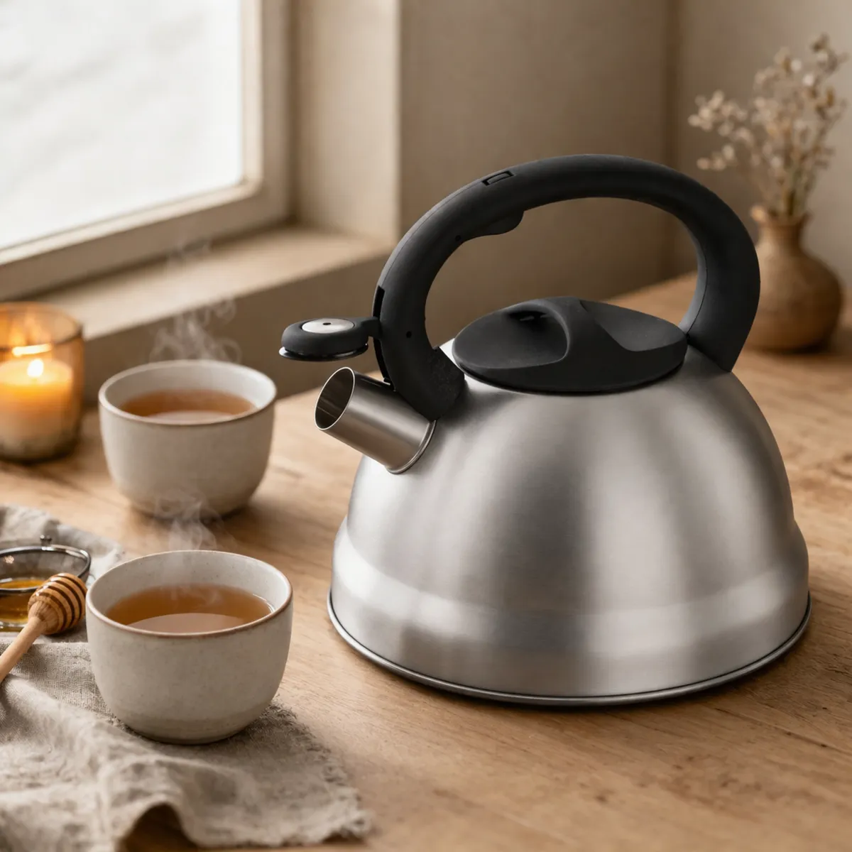 Stainless Steel Whistling Kettle 2.5L Silver KlonBerg KB-1017