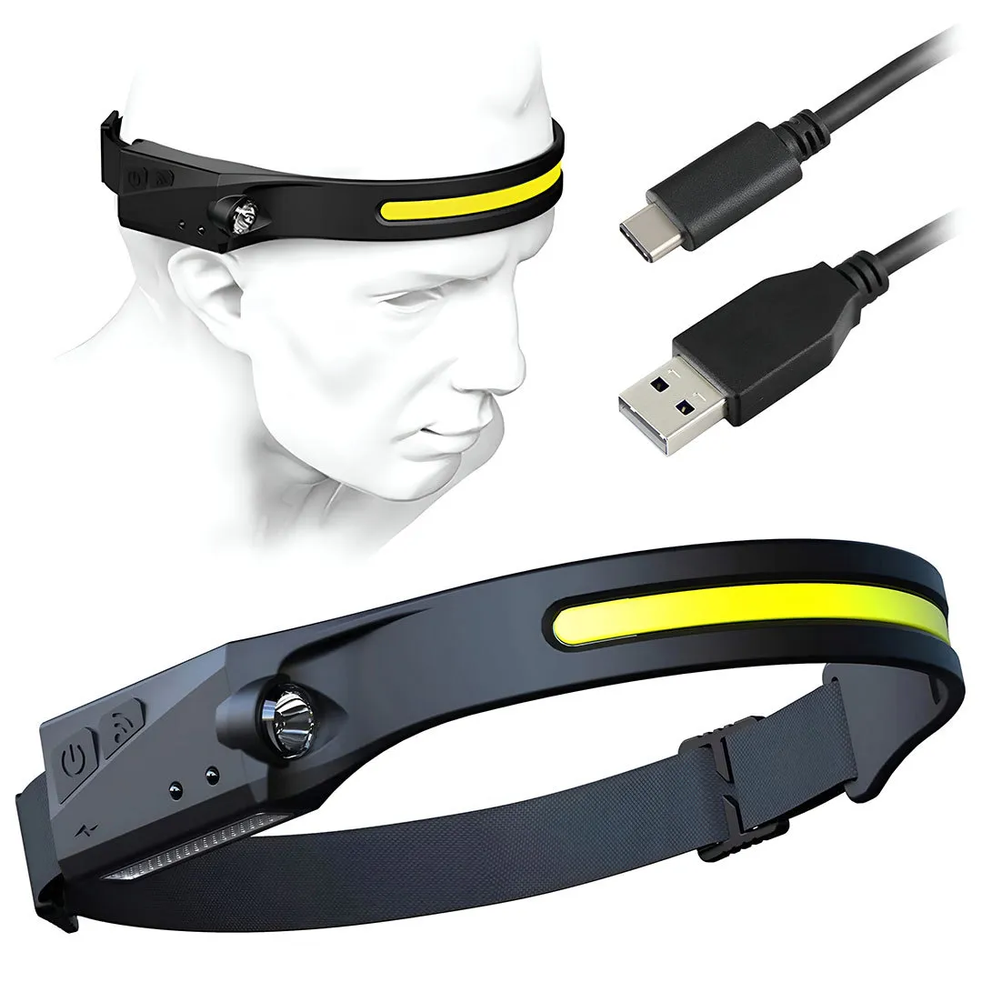 Linterna Frontal LED Recargable con Sensor Potente - HL1116