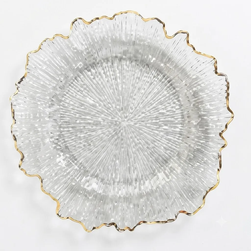 Decorative Christmas Plate with Gold Rim 33cm - PX-790750