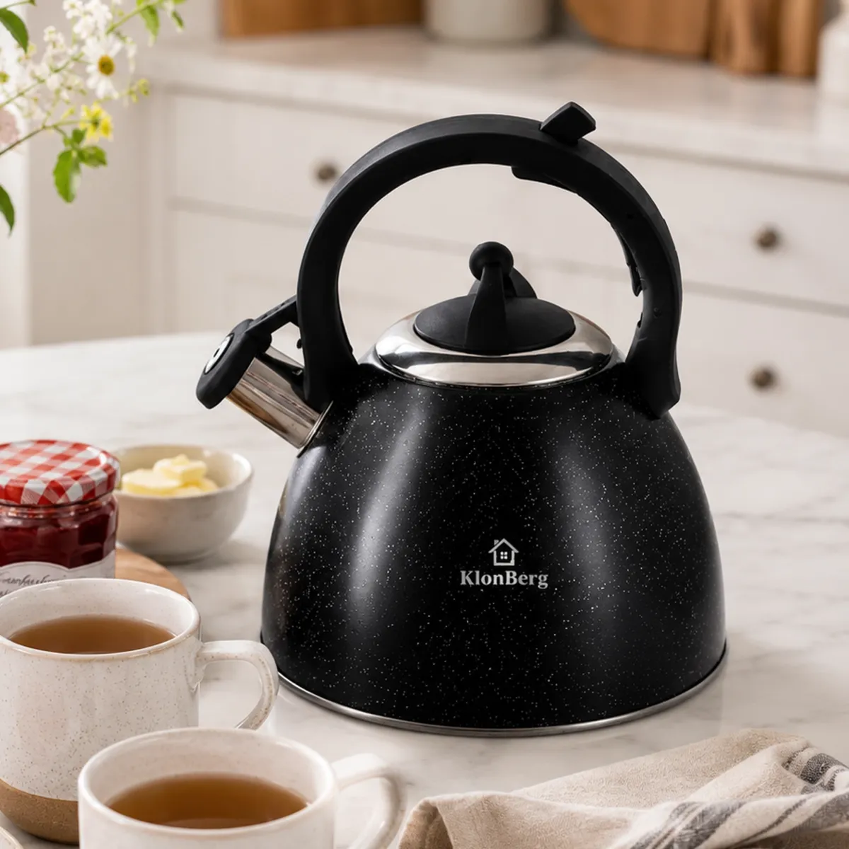 Whistling Kettle 3L Stainless Steel with Marble Coating KB-6614