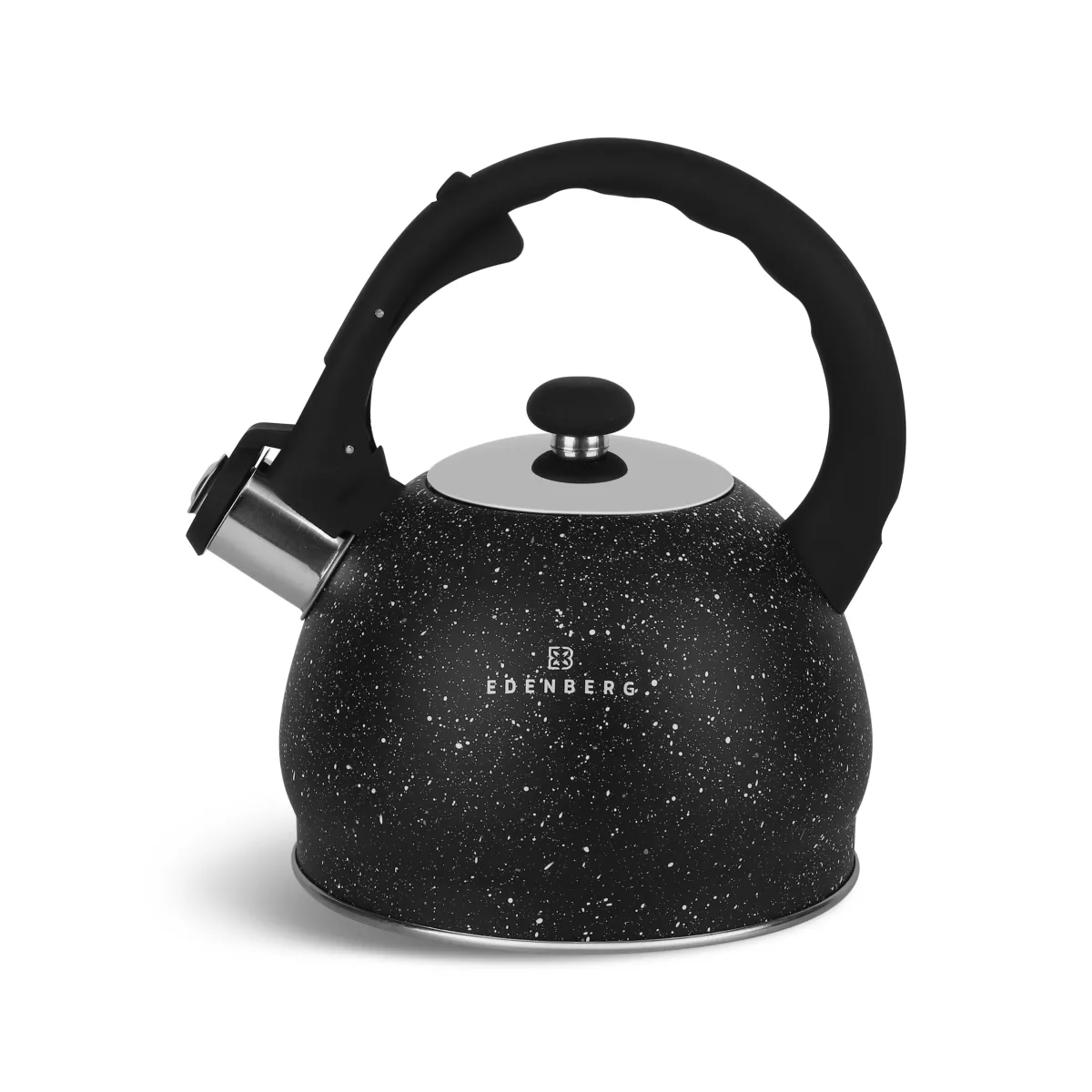 Gas and induction kettle 2 L stainless steel black with whistle EB-8834
