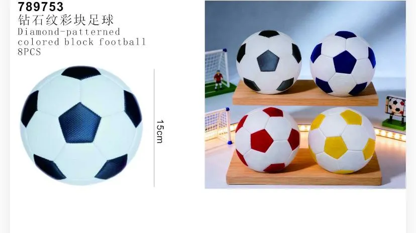 Diamond-Patterned Color Block Mini Soccer Balls / Footballs (8-Piece Set)