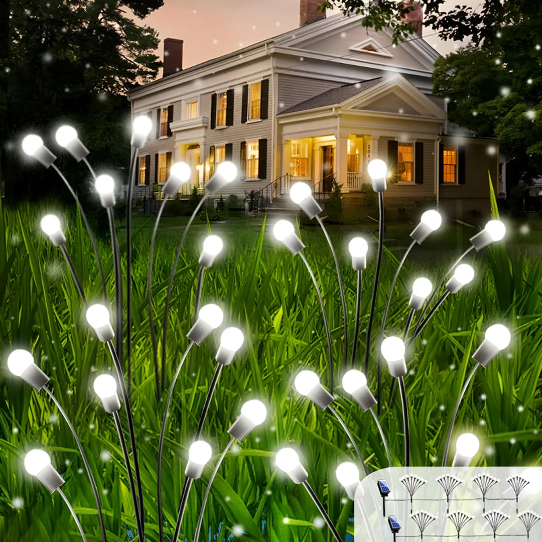 Solar LED Ball Lights 8 Diodes Cold White Garden Waterproof IP44 Decorative 2 pcs.
