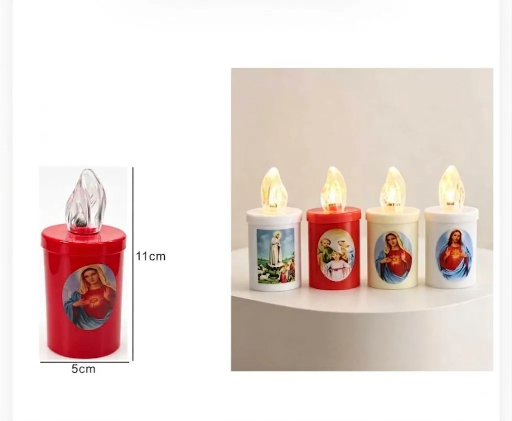 790978 🕊️ Devotional Flame-Tip LED Candle 11 cm – Safe Religious Prayer Light