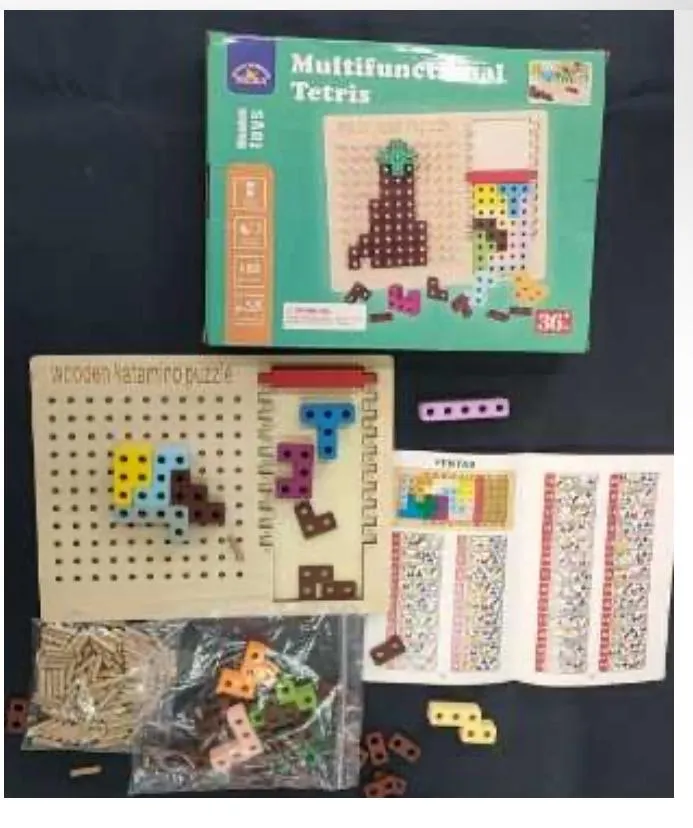 multifunctional wooden Tetris and Katamino puzzle game set