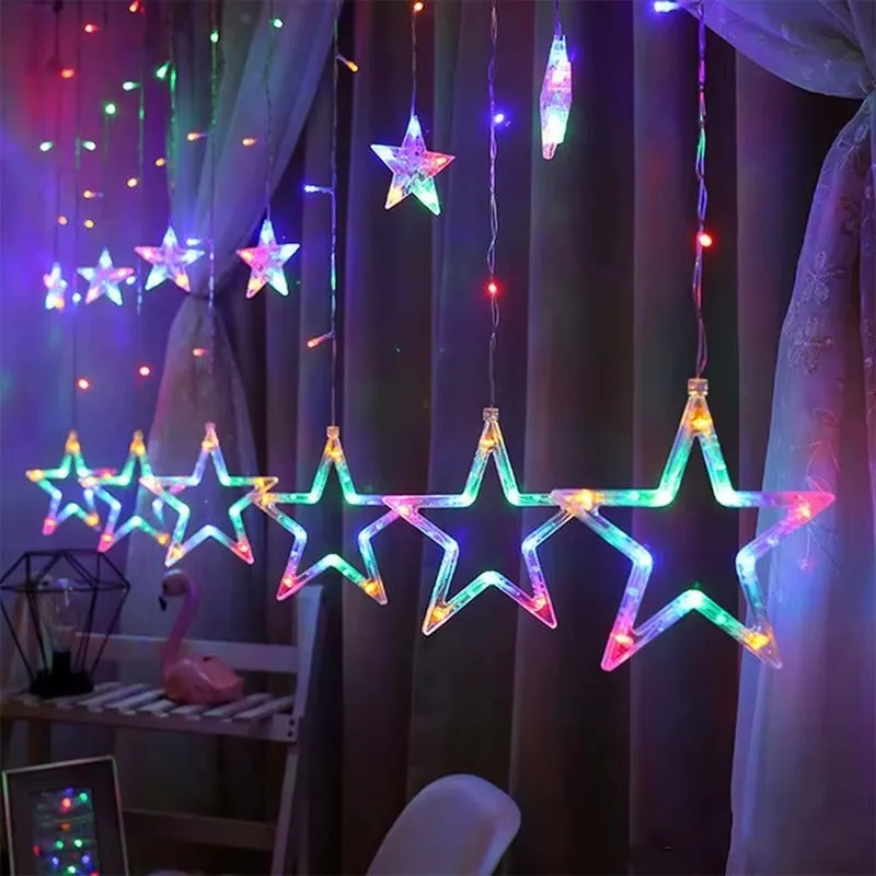 Colorful LED Star Curtain Lights Decorative Lamps Home KDM0258