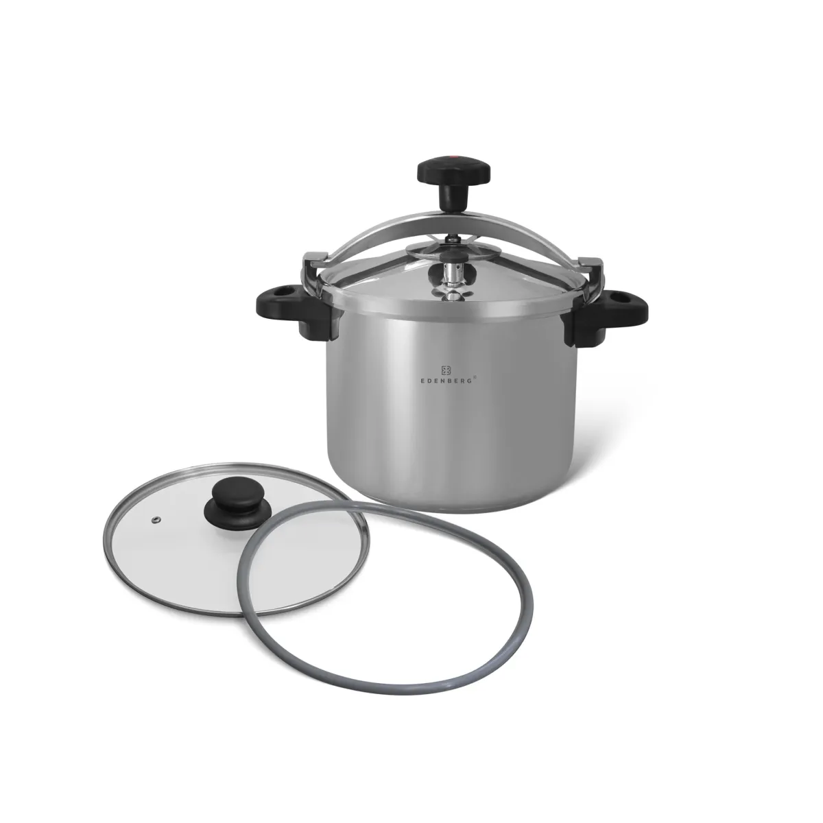 Edenberg Stainless Steel Pressure Cooker with Glass Lid 9L EB-5733