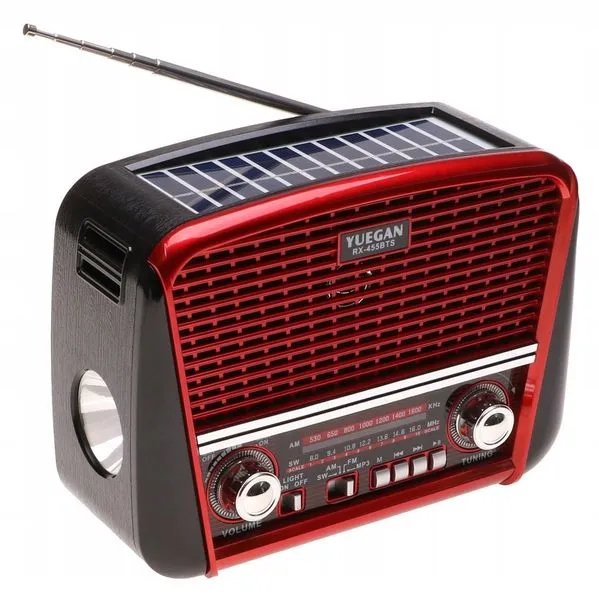 Retro Solar Bluetooth Radio with Flashlight AM/FM/SW Multi-functional KDM0677
