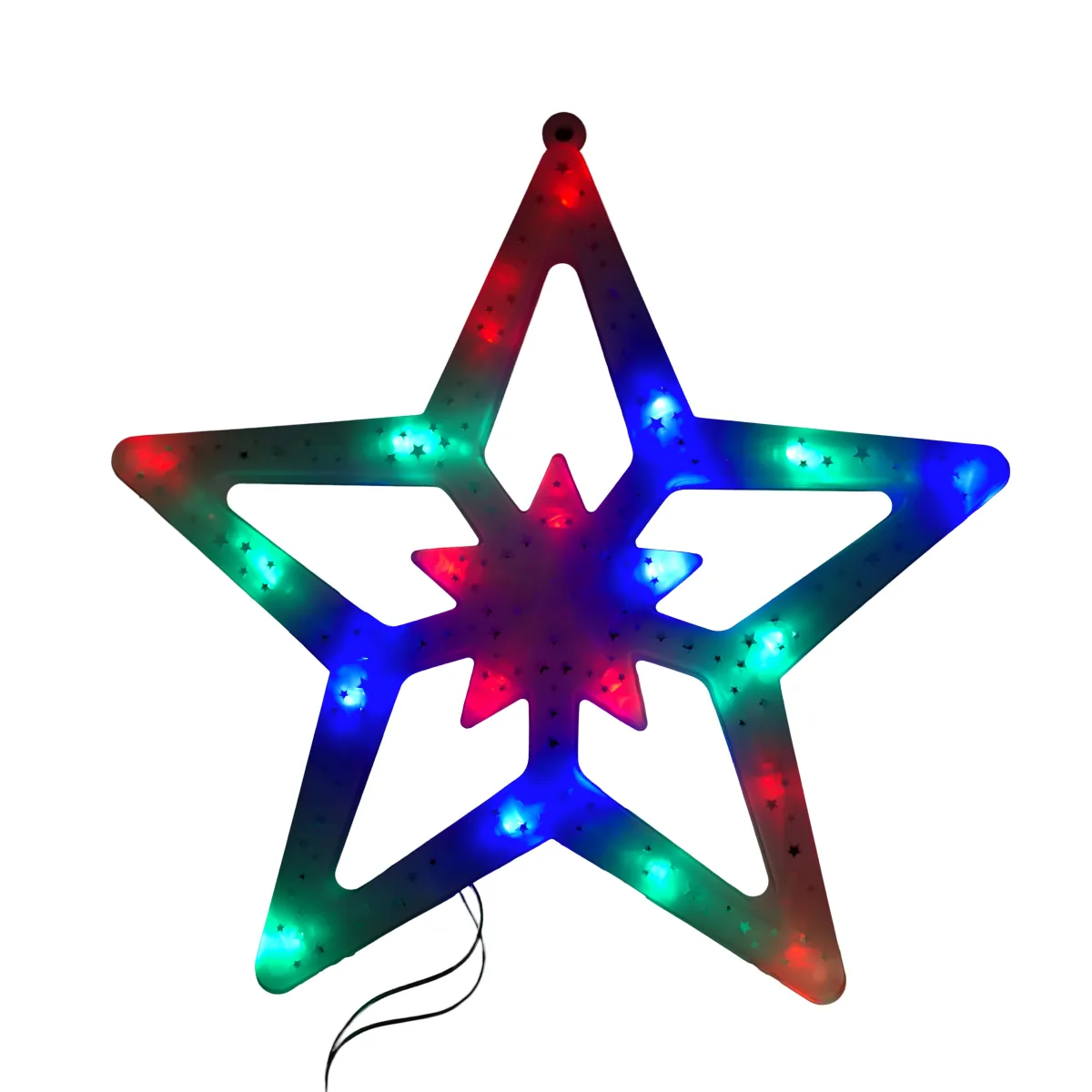 LED HANGING CHRISTMAS DECORATION STAR LIGHT  26CM RGB - CP1118