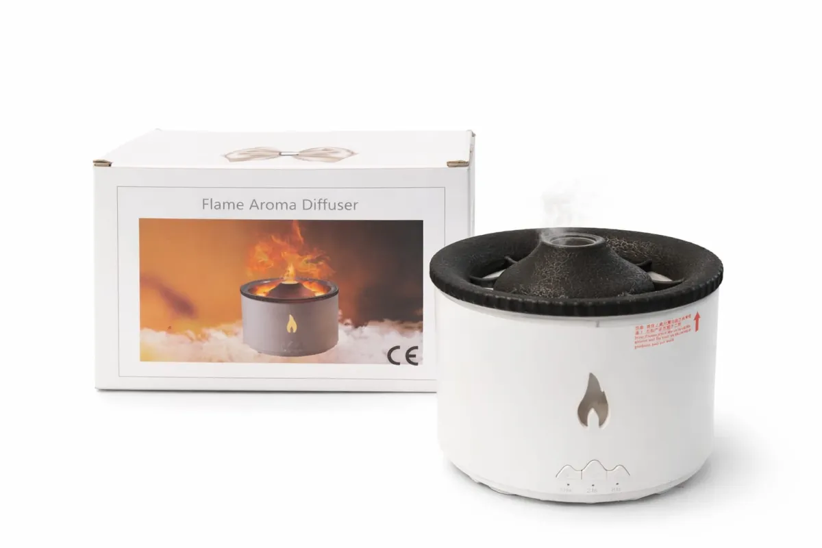Volcano Flame Aroma Diffuser & Humidifier with Jellyfish Mist - 350ml KDM0081