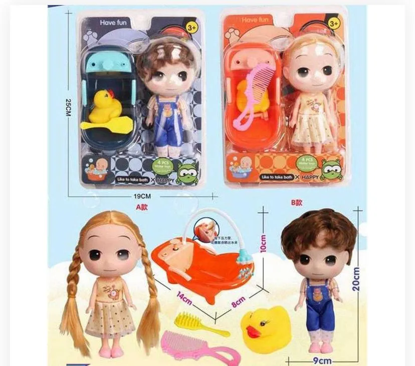 Toddler Doll Bathtub Playset with Shower Pump & Accessories