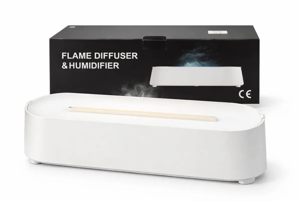 Creative Flame Aroma Diffuser with Remote Control - Premium Night Light KDM0485