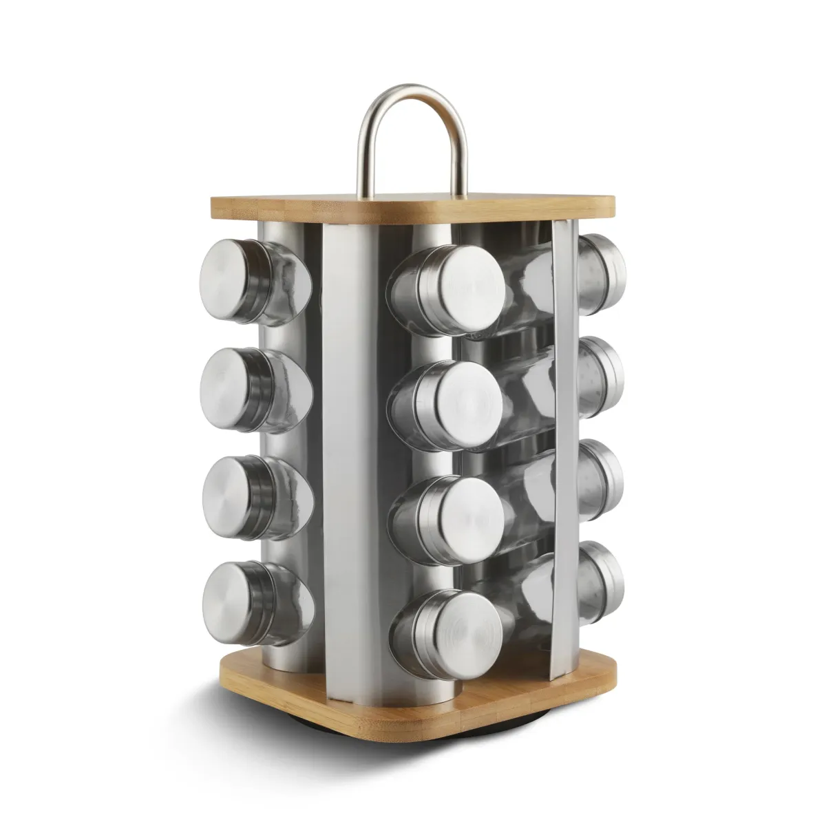 Edenberg Spice Rack 17pcs - Glass Spice Jars and Rotating Stand EB-4030