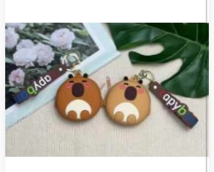 787998 Cute Capybara Silicone Coin Purse & Mini Pouch Keychain